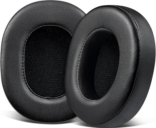 SOULWIT Replacement Earpads for Skullcandy Hesh 3/ANC/Evo & Crusher Wireless/ANC/Evo & Venue ANC Over-Ear Headphones, Ear Pads Cushions with Protein Leather, Noise Isolation Foam - Black
