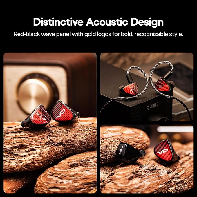 Linsoul ZiiGaat x Vivir Digital: Rumba 10mm Graphene DD Driver IEM Earphones, HiFi Wired Earbuds with Powerful Sub Bass, Detachable 2-Pin Cable for Audiophile, Gaming, Music & Stage (Without Mic)