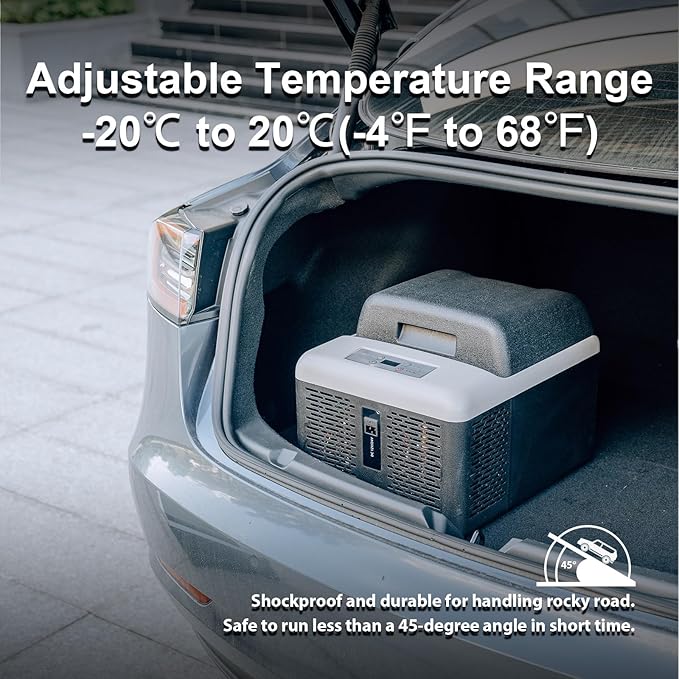 Alpicool C12PT Portable Car Freezer Cooler, 12 Volt Car Refrigerator, 12 Quart Fast Cooling, with 12/24V DC and 100-240V AC for Outdoor, Camping, RV, Truck (Black&Grey)