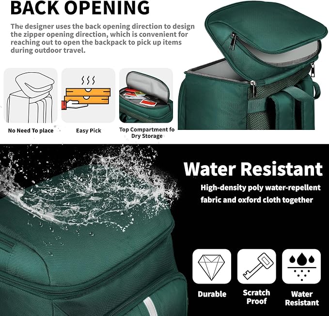 Cooler Backpack for Women Men,Insulated Backpack Cooler Leakproof Double Deck Work Lunchboxes Cooler Bag,Hot and Cold Thermal Backpack with Reflective Stripes