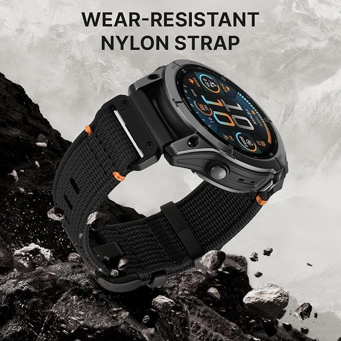 Bandletic Compatible with Garmin Fenix 8 47mm 7 6 Watch Band - 22mm Quick Fit Rugged Nylon Strap for Fenix 7 6 Pro/5 Plus/Instinct 3 E 45mm 2 /Forerunner 965/955/945 /Approach S70/S62/S60 /Epix Pro 2
