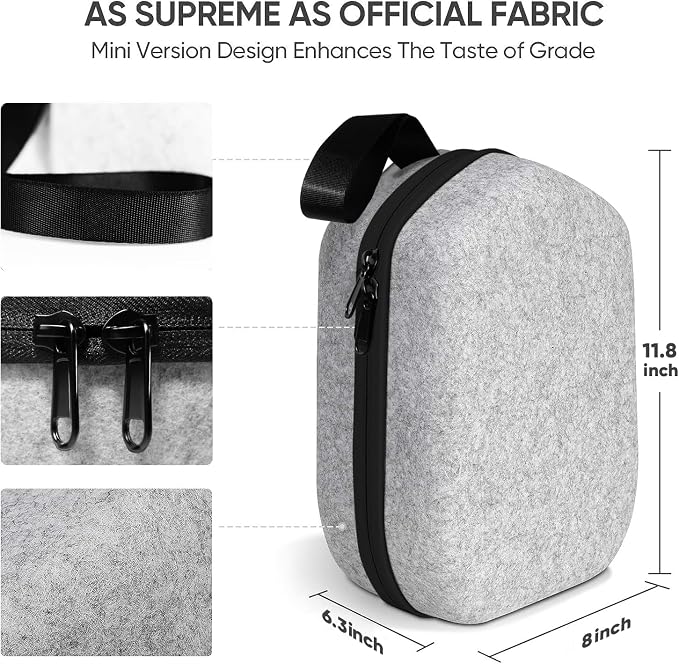 sarlar Large Space Hard Carrying Case Compatible with Meta Quest 3/3S/Quest 2 Official Elite Strap and BOBOVR M3/M2 Pro,KIWI Design, Saqico, VZNEK Head Strap with Battery and All Accessories
