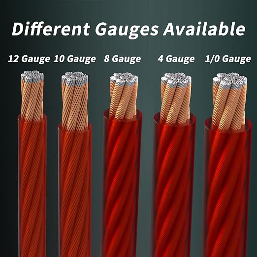 0 Gauge Wire(25FT Black + 25FT Blue) Copper Clad Aluminum CCA 1/0 Battery Cable, Primary Power/Ground Cable for Car Audio Speaker, RV Trailer, Amp, Inverter RV Truck, Translucent Jacket