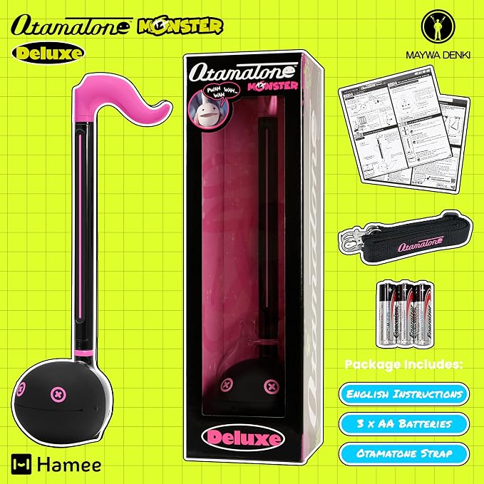 Otamatone Deluxe Electronic Musical Instrument for Adults Portable Synthesizer Digital Electric Music from Japan by Maywa Denki Cool Stuff Gifts, Monster (Pink) [English Manual]
