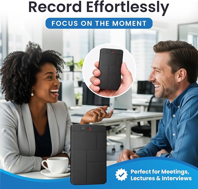 aTTo Digital AI Voice Recorder – AI Transcription, Multiple Languages & Noise Cancellation – 64GB Memory, 500 Hours Recording & 30-Hour Battery – Portable, Compact Design for Professionals & Students