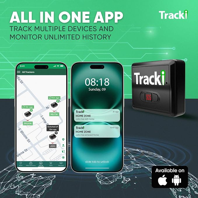 Tracki Mini GPS Tracker, Subscription Required, Cancel Anytime – Universal Compact 4G LTE Tracker for Vehicles (Tracker + 6M Subs.)