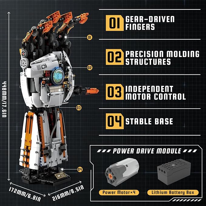 HPROMOT Building Toys STEM Robotics Arm Kits, 1622PCS APP & Remote Control Robot Toys for Kids Ages 8-16, Engineering Technic Coding Robotic Kit, Educational Science Set Birthday Gift for Boys Girls