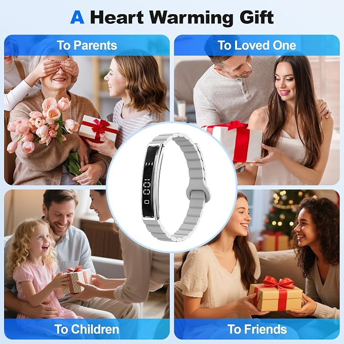 Smart Bracelet for Women Men, Health Activity Fitness Trackers, 24/7 Heart Rate & Sleep Tracker, HRV & Stress Monitor, Smart Wristband with 2 Bands for Calorie/Step Counter, Free APP for iOS & Android