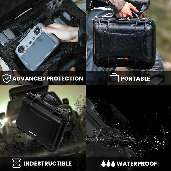 NANUK 915 DJI™ Mini 5 Pro Fly More Combo Plus - Waterproof Hard Case with Drone Foam Insert, Crushproof, Portable Travel Case, Made in Canada - Olive (15.8" x 12.1" x 6.8")