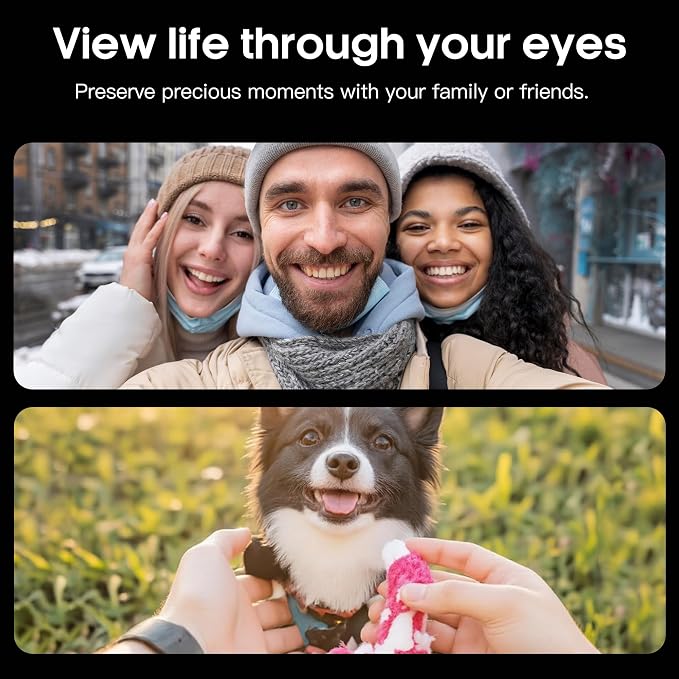 AI Smart Camera Glasses for Men Women, 4K Photography,1080P HD Video Recording,Real-Time Translation, Open-Ear Audio,Voice Assistant, Lightweight