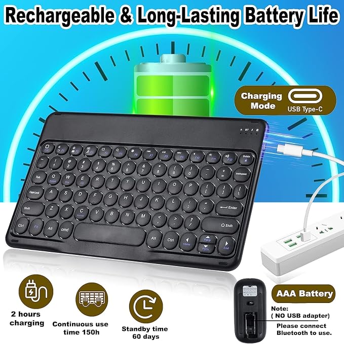 Wireless Mouse Large Angle Adjustable Ergonomic Vertical Mouse Cordless Mice for PC Laptop Computer Macbook,3600 DPI,Removable Palm Rest,RGB Light,Wireless Bluetooth Keyboard and Mouse Combo