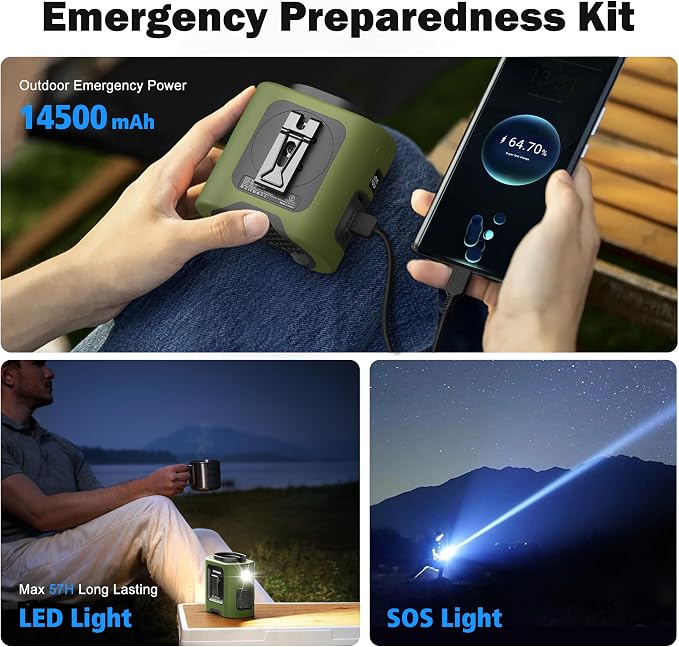 KITWLEMEN Portable Waist Fan, Father Day Gifts for Husband Dad, Blue Collar Worker Belt Clip Fan with Light, Essentials for Camping Gardening, 67H 14500RPM Rechargeable Cooling Gadgets for Men 2026