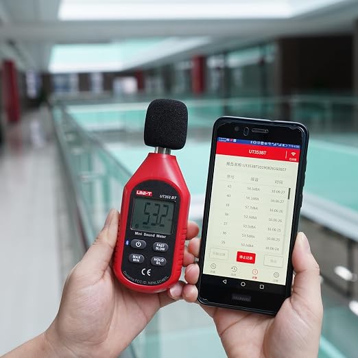 UNI-T UT353BT Decibel Meter, Sound Level Meter Range 30-130 dB Accuracy 1.5dB Noise Meter with Large LCD Screen Display, MAX/MIN, Data Hold, Use for Home, Noisy Neighbor, Factory