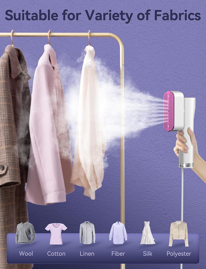 Steamer for Clothes,Sundu Portable 2-in-1 Travel Steamer&Iron,15s Fast Heat-up,100ml Water Tank,Ironing Gloves,25 Min Powerful Continuous Steam,1000W&4 Modes Light Steam Iron for Travel&Home(Ivory)