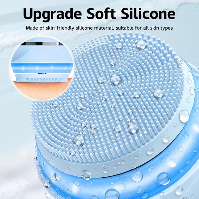 2Pack Face Cleansing Brush Pink and Blue, Waterproof Silicone Facial Cleansing Brush for Women and Men