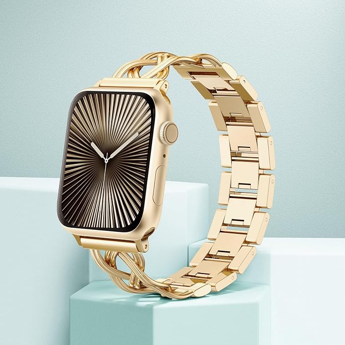 TOYOUTHS Dressy Bracelet Compatible with Apple Watch Bands 38/40/41/42/44/45/46/49mm Women, Celtic Stainless Steel Metal Fancy Nice Pretty Strap for iWatch Series 11 10 9 8 7 6 5 4 Ultra/SE 3 2 1