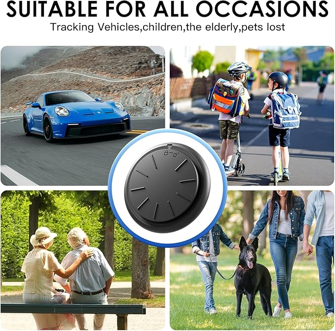 Mini GPS Tracker for Vehicles,Real Time Car GPS Tracker Work with Apple Find My(iOS Only),No Monthly Fee Mini Hidden Car Tracker with Magnetic Case (1PCS Black Tracker, Black Magnetic Case)