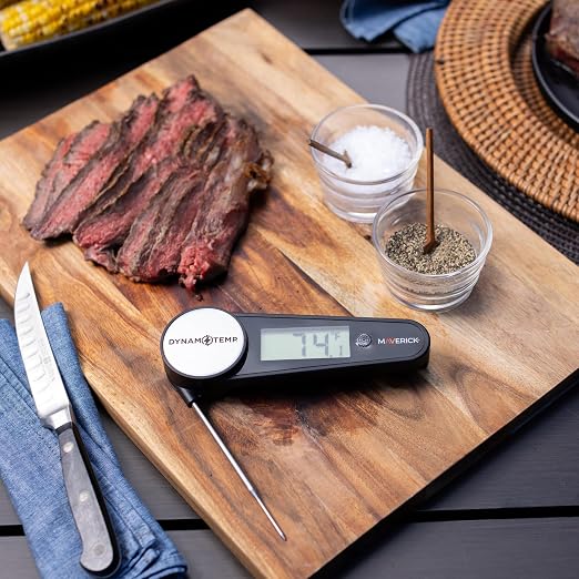 Maverick Dynamo Temp Instant Read Thermometer, No Batteries, Fast 2mm Step-Down Probe, ±1.8°F Accuracy, Magnetic Mount, IP54 Water-Resistant, Folding Design for Cooking & Grilling