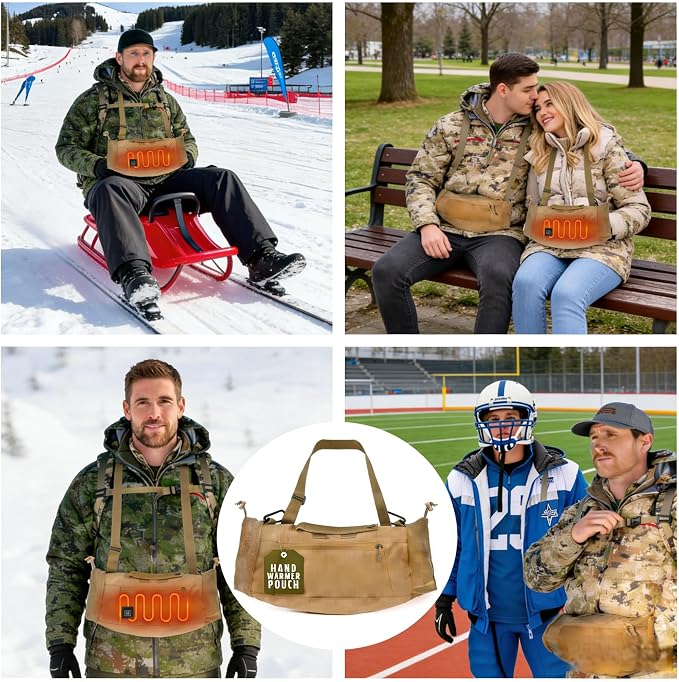Hand Warmer Pouch - Warming Glove for Women Men, Hand Heater for Hunting Football Golf Camping Fishing
