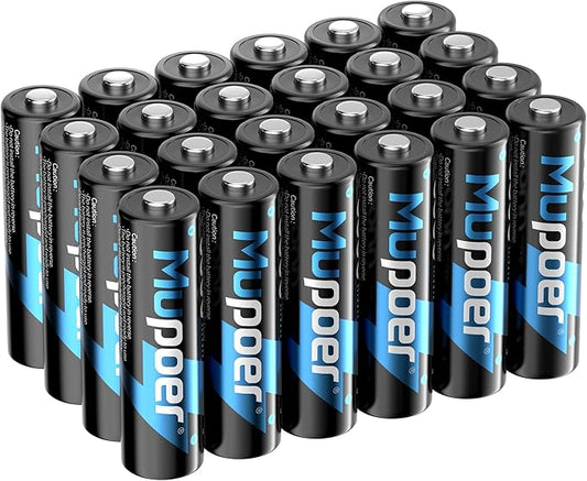 Rechargeable AA Batteries 24 Count,Lithium Battery AA 1.5V 3000mWh,Double A Rechargeable Battery,Pilas Recargables AA,Li ion Two A Batteries for Blink Xbox Long Lasting Blue