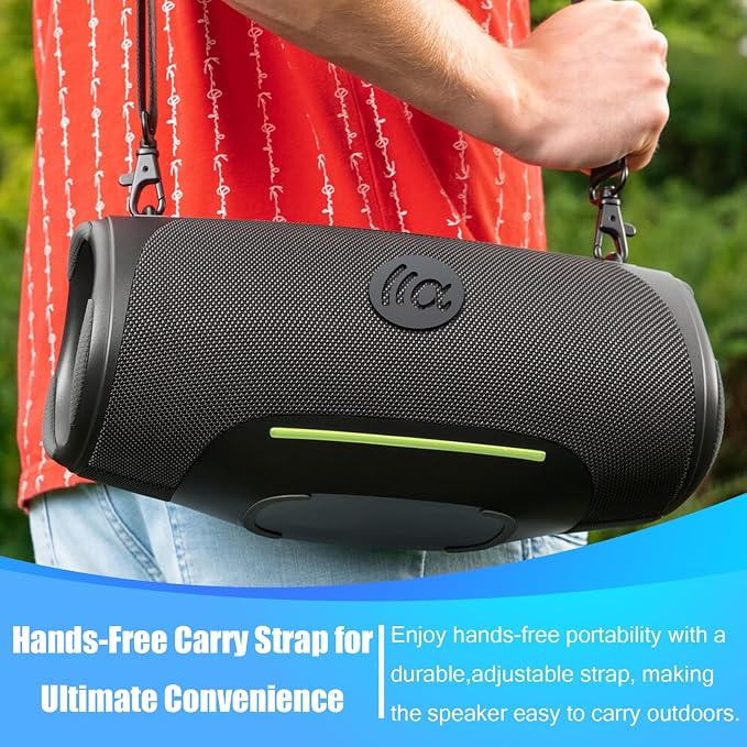 TAZATA Bluetooth Speaker Wireless, 120W (Peak Loud Outdoor Speaker with Deep Bass Subwoofer, IPX7 Waterproof Floating Pool Speaker, RGB Lights, 11H Playtime, Multi-Sync 100+ for Party Camping Beach