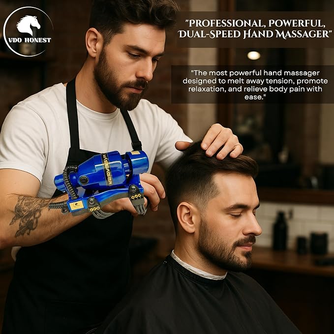 Powerful Double Speed Floating Action for Full Body Massager Corded Electric Powered, Barber Massager Blue