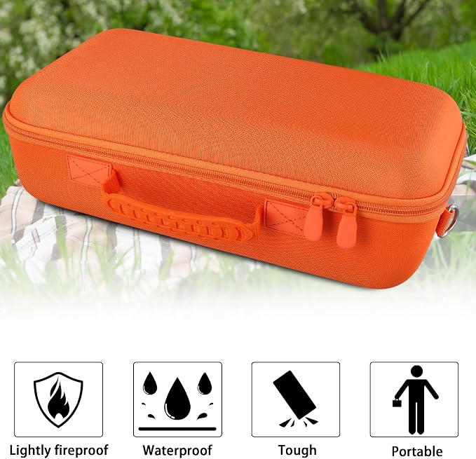 for Bose SoundLink Max Portable Speaker Hard Protective Case, Portable Travel Case Replacement with Shoulder Strap and Handle (Orange Case) - co2CREA