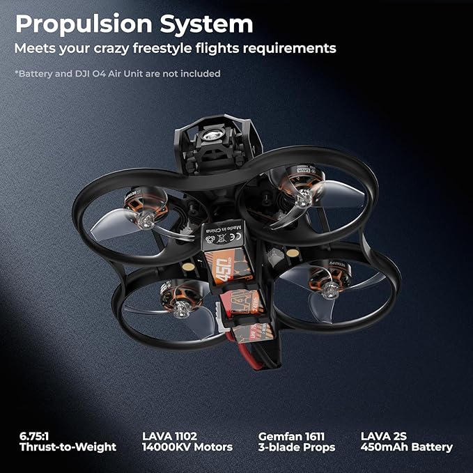BETAFPV Pavo Femto Brushless Whoop Quadcopter, 2S Pocket Drone with HD VTX Bracket for DJI O4 Air Unit, F4 2-3S 20A FC, LAVA 1102|14000KV Motor, for Flying Smooth Aerial Photography Freestyle Flight