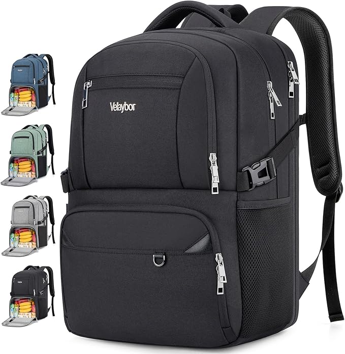 Insulated Lunch Backpack Fit 17" Laptop, Work Backpack with Lunch Box for Men & Women, Water Resistant College Computer Bag for Travel, Business, Hiking