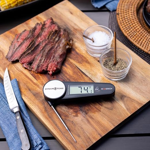 Maverick Dynamo Temp Instant Read Thermometer, No Batteries, Fast 2mm Step-Down Probe, ±1.8°F Accuracy, Magnetic Mount, IP54 Water-Resistant, Folding Design for Cooking & Grilling (DYNT-02)