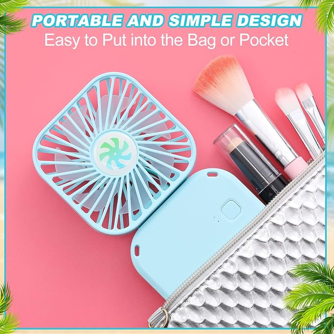 Hortsun 12 Pcs Mini Handheld Fan Bulk Portable Personal Neck Fan Small Foldable Hands Free with USB Rechargeable Gifts for Travel Summer Concerts Vacation Outdoor 3 Speed(White)