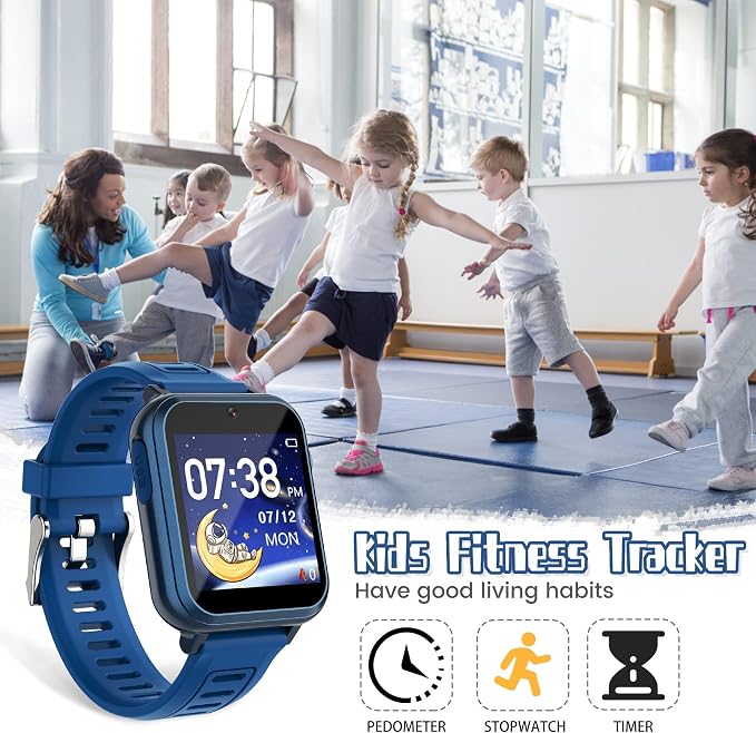 Wiszodet Kids Smart Game Watch with 39 Games HD Touch Screen Video Camera Music Player Pedometer Flashlight Alarm Clock 12/24 hr, Gifts for 5-12 Year Olds Boys