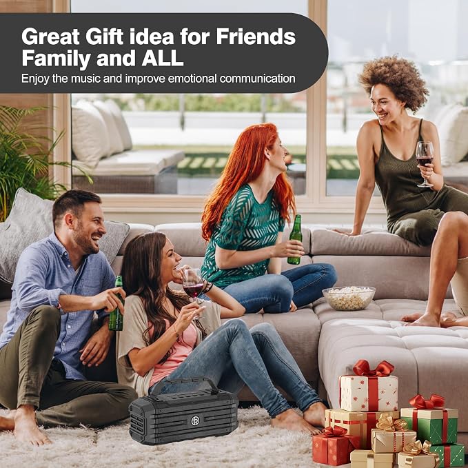 TOMPROAD Bluetooth Speaker 120W Peak 80W Portable Wireless Hi-Fi Loud Outdoor IPX6 Waterproof Big Party Speakers with Deep Bass, TWS Pairing, DSP Sound Boombox for Home Camping Beach