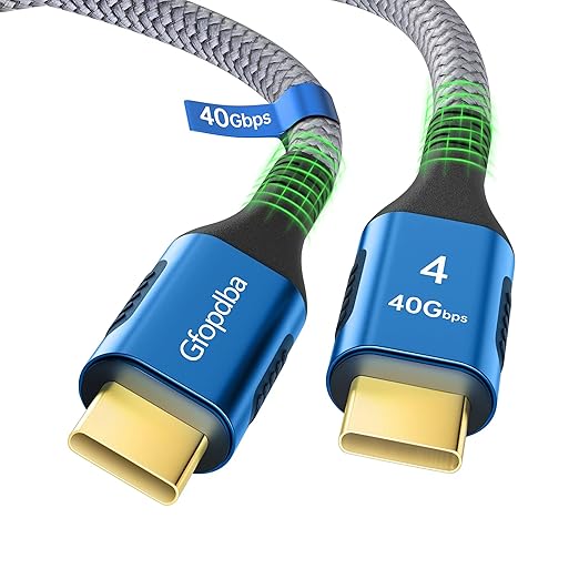 40Gbps for Thunderbolt 4 Cable 5FT, 240W Charging, 8K@60Hz, 4K@144Hz, USB C Display Cable, USB4 Cable for iPhone 17, MacBook Air, iPad, Samsung, Mac mini M4 / M4 Pro
