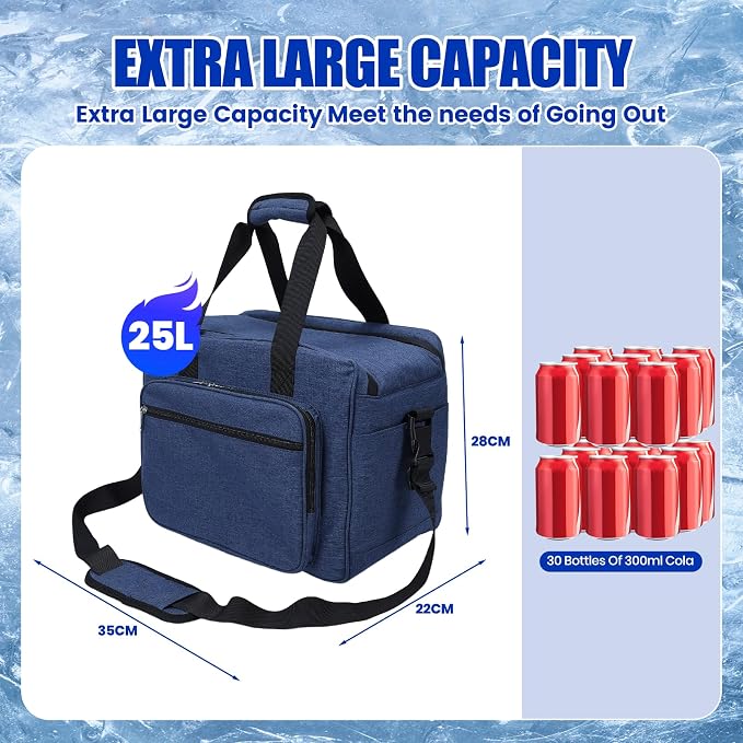 Electric Cooler for Car, Portable 25L Electric Cooler Outdoor Heating Food Warmer Bag Car Cooler Bag Soft Cooling for Camping Beach Travel Car, Car Cooler Plug in