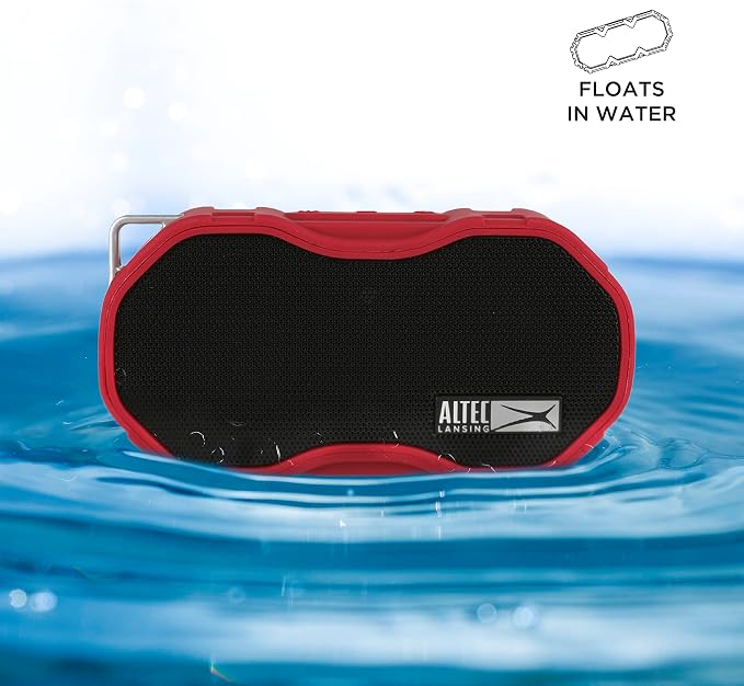 Altec Lansing Baby Boom XL - Waterproof Bluetooth Speaker, Wireless & Portable Speaker for Travel & Outdoor Use, Deep Bass & Loud Sound, 2 Pack, Red