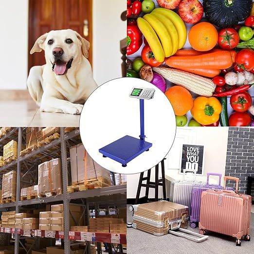 300KG/661lb Electronic Platform Scale,Stainless Steel High-Definition LCD Display, Digital Floor Scale, Price Computing Postal Shipping Scale for Packages,Business,Luggage,Warehouse,Home,US Plug