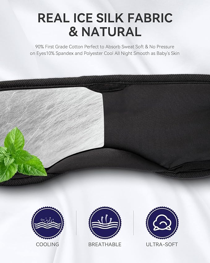 MUSICOZY Sleep Headphones Breathable Bluetooth 5.4 Headband 3D Sleeping Headphones, Wireless Eye Mask Sleep Earbuds for Side Sleeper Women Office Air Travel Cool Tech Gadgets Unique Gifts of 2 Packs
