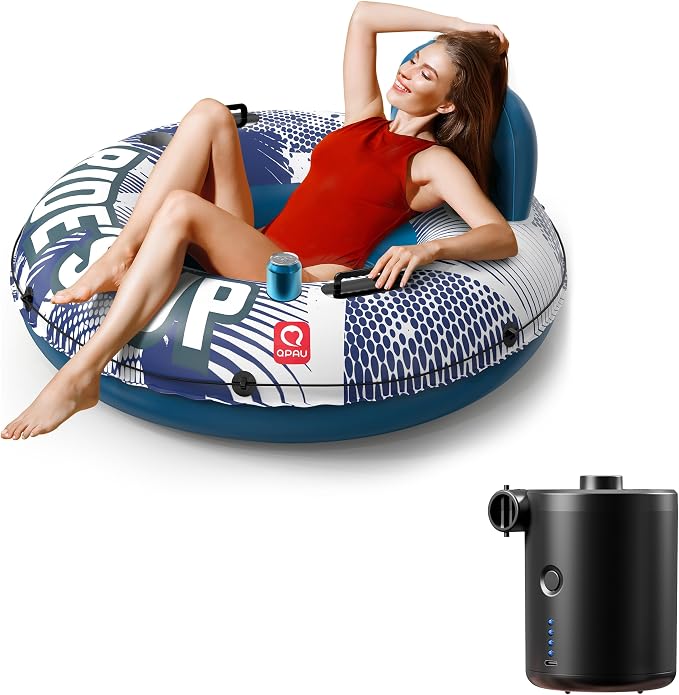 QPAU Inflatable River Tube and Electric Air Pump