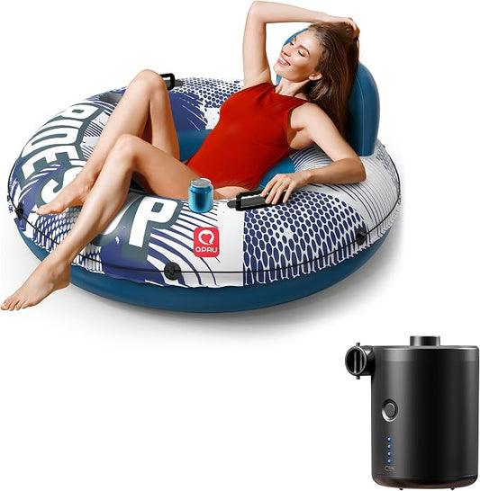 QPAU Inflatable River Tube and Electric Air Pump