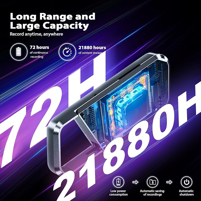 140GB Voice Activated Recorder - 21880H Portable Audio Recorder with Noise Reduction DSP 6.0 Digital Vioce Recorder with Playback for Lecture & Meeting - Recording Device