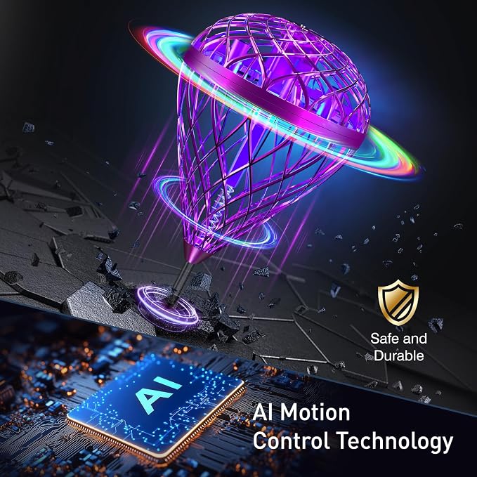AMERFIST The Latest Cool and Magical Flying Toy, Combining AI Motion Control Technology with Contact Sensing System, Make it Become Bounce & Flip & Flight Toys, Fully unleashing Your Creativity.
