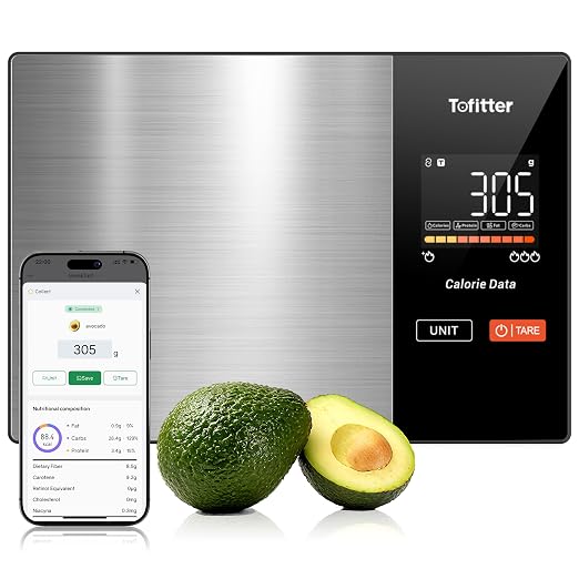 Kitchen Scales Food Scales Calorie Counting Nutrition Food Scale with Free App & Bluetooth Tracks 20 Nutrients. 1g/0.1oz Precision Tare Function – For Weight Loss, Fitness, Baking & Meal Prep