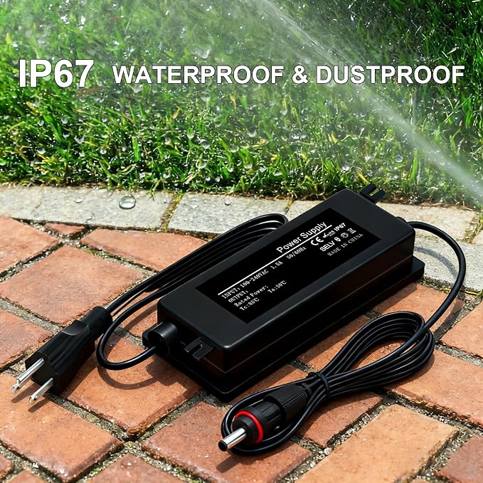 36V 3A Waterproof Power Supply for Govee Permanent Outdoor Lights,Compatible with Govee H706A H706B H706C Permanent Outdoor Lights Power Adapter Cord(Black)
