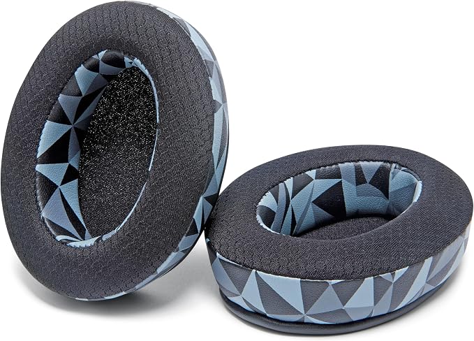 WC Freeze for Arctis Nova - Hybrid Fabric Cooling Gel Replacement Earpads for Arctis Pro Wired, 7, 5, 4, 3, 1 - Made by Wicked Cushions (Does Not Fit Pro Wireless) | Geo Grey