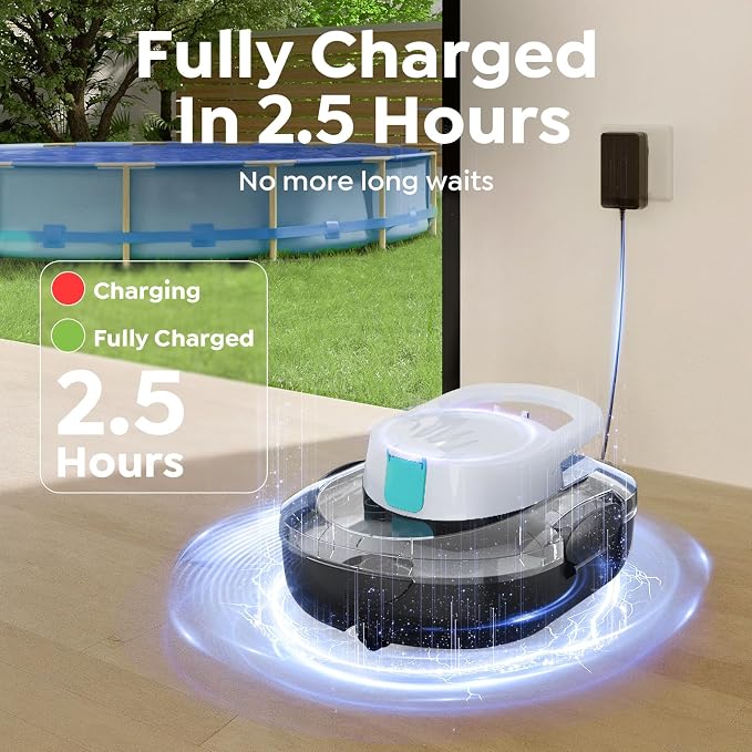 S1 Pro Cordless Robotic Pool Cleaner, 130-Min Runtime, Cleans Up to 1,292 Sq.Ft, Dual-Motor Pool Vacuum, Automatic Cleaner with Large Filter Basket, Fast Charging & Self-Parking (Phantom White)