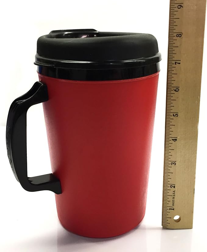Thermoserv 34oz Travel Mug Classic Gas Station Mug (Black/Red 2 Pack)