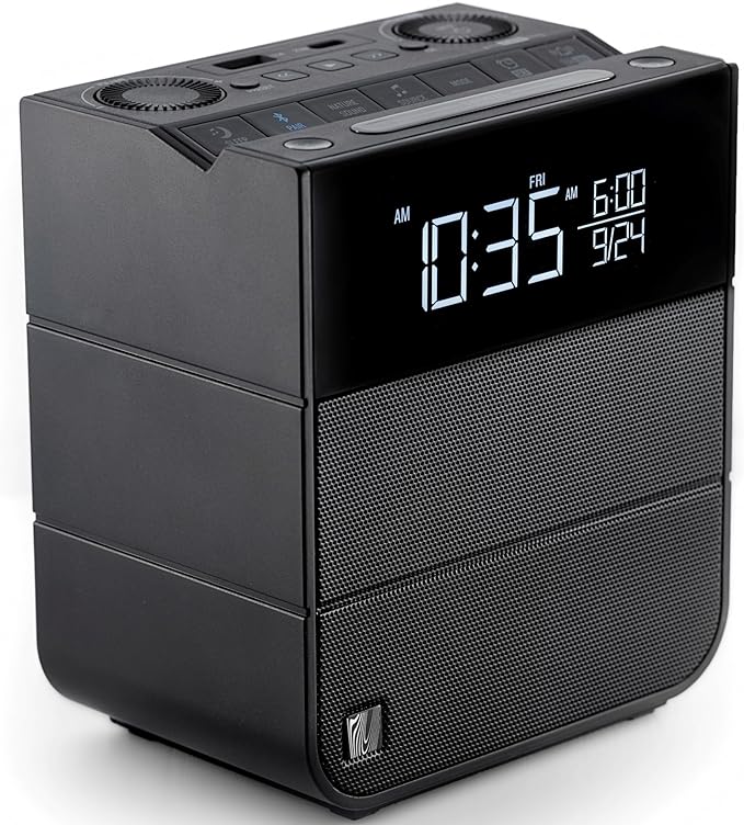 Soundfreaq Sound Rise II, SFQ-16: Bedside Alarm Clock Radio & Bluetooth Speaker, with Large Display Screen, FM Radio, Fast USB Charging, and Nature Sound