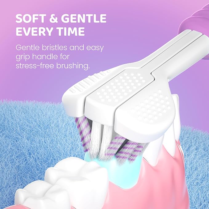 Well Before Kids U Shaped Electric Toothbrush with 5 Brush Heads, Ultrasonic, 5 Modes, IPX7 Waterproof Design (Unicorn, Purple Ages 2-7)