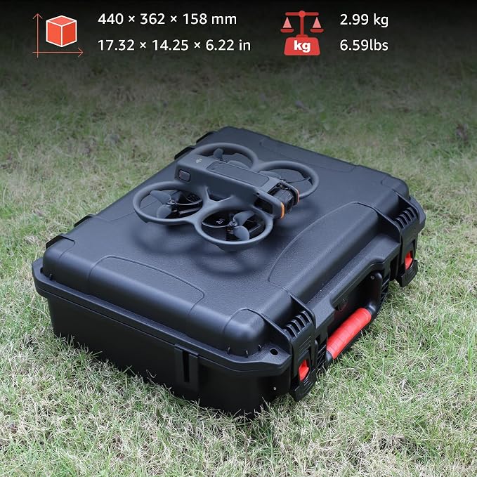 Waterproof Hard Case for DJI Avata 2 Fly More Combo | Fits DJI Goggles 3 (Not for Goggles N3)/ RC Motion 3 / FPV Remote Controller 3 and Accessories | Up to 8 Batteries | Shockproof, Dustproof